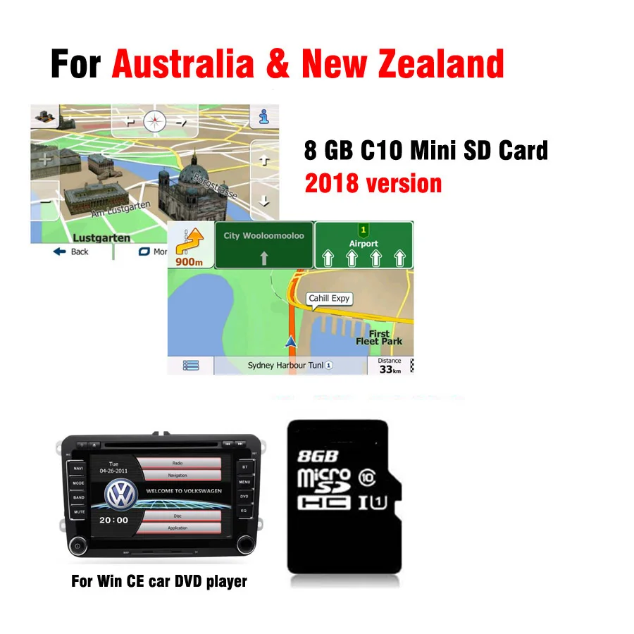 

2018 GPS Map card for WinCE 6.0 car dvd navigation car radio stereo for Australia and New zealand