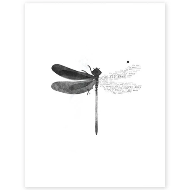 Nordic Style Wall Art Dragonfly Canvas Painting Butterfly Poster