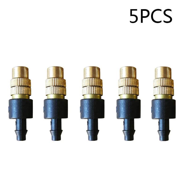 

5pcs Threaded Brass Fog Mist Nozzle Misting Spray Sprinkler Gardening Water Cooling Thread Sprinkler Spray Lawn Irrigation