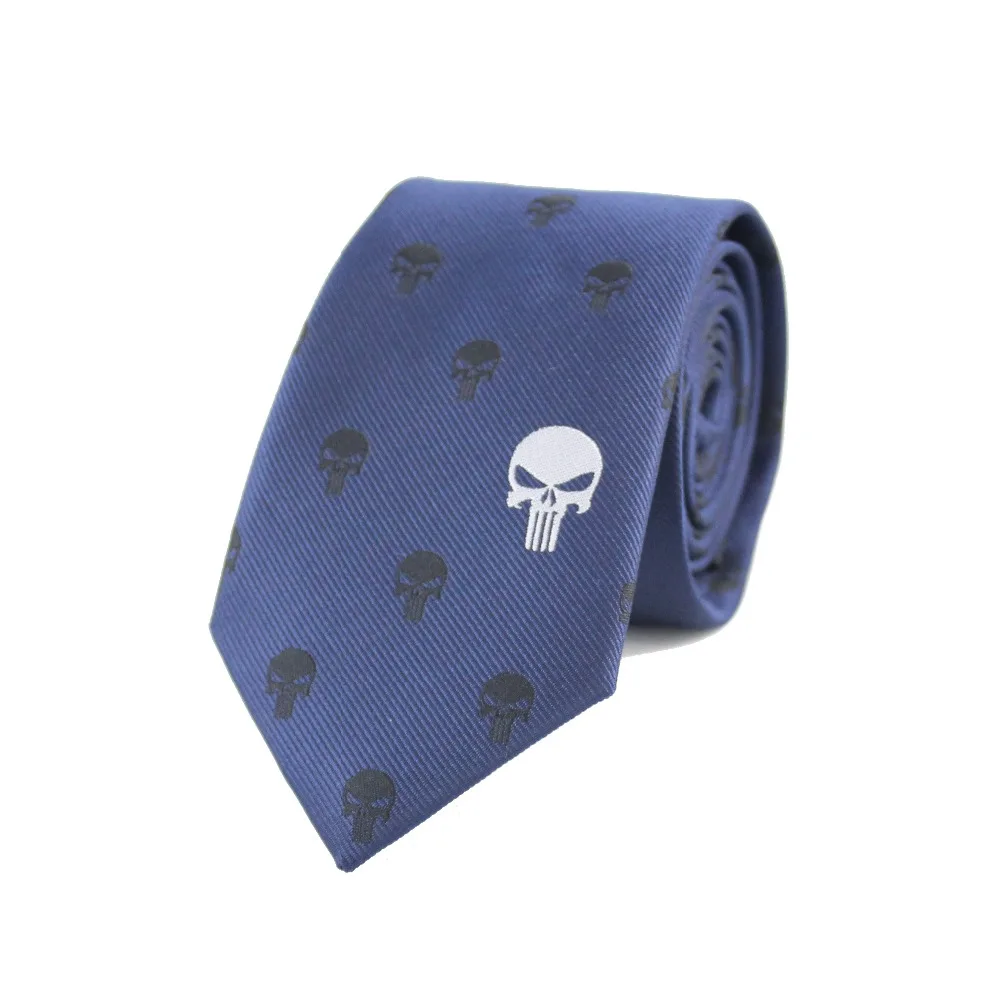 

Microfiber Jacquard Punisher Symbol Pattern Necktie Comic Movie Theme Tie Father's Day Birthday Wedding Gift