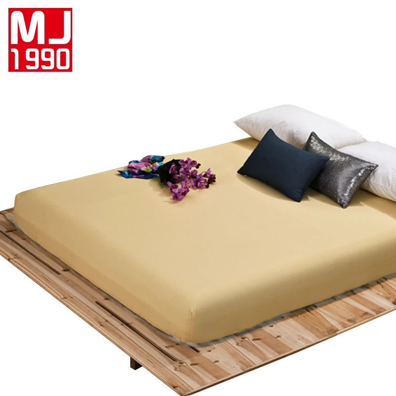 

100% Polyester Fitted Sheet Mattress Cover Plain Solid Color Bedding Linens Bed Sheets With Elastic Band 160cm*200cm Double Size