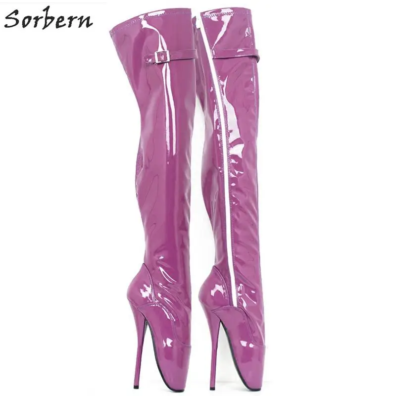 

Sorbern Fetish Ballet Heels Women Boots Over Knee Length 2018 Unisex 18CM Heels Plus Size Custom Color Boots