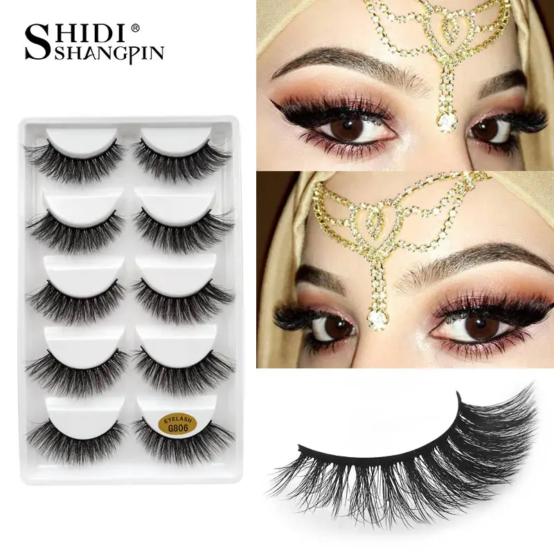 

SHIDISHANGPIN natrual mink eyelashes soft 3d mink false lashes dramatic fasle eyelashes natrual make makeup 3/4/5pairs faux cils