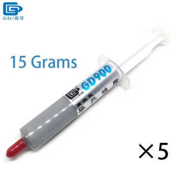 

GD900 Thermal Conductive Grease Paste Silicone Plaster Heatsink Compound 5 Pieces Net Weight 15 Grams High Performance Gray SY15