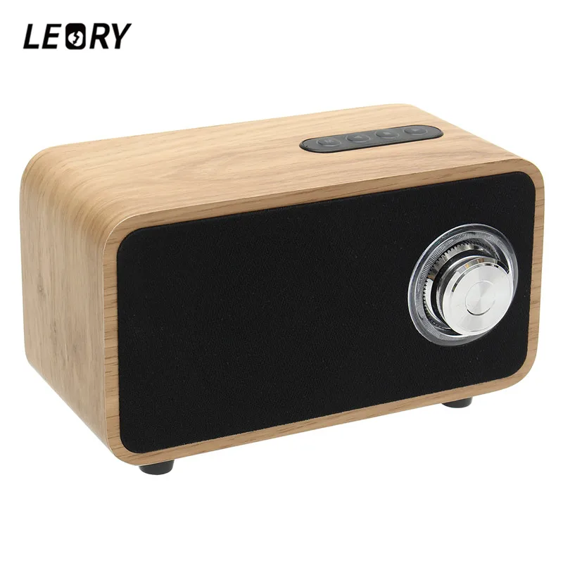 

LEORY Portable Desktop HiFi Bluetooth Speaker Wireless Mini TF FM Radio Wooden Speaker 15W Full Range 2200mah Subwoofer