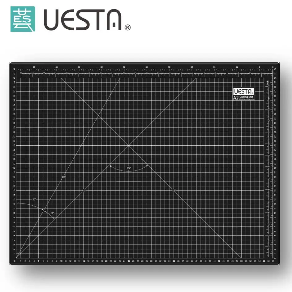 A2 размер UESTA 60x45 см Сетка ПВХ бумагорез коврики для резки - Цвет: A2 Black