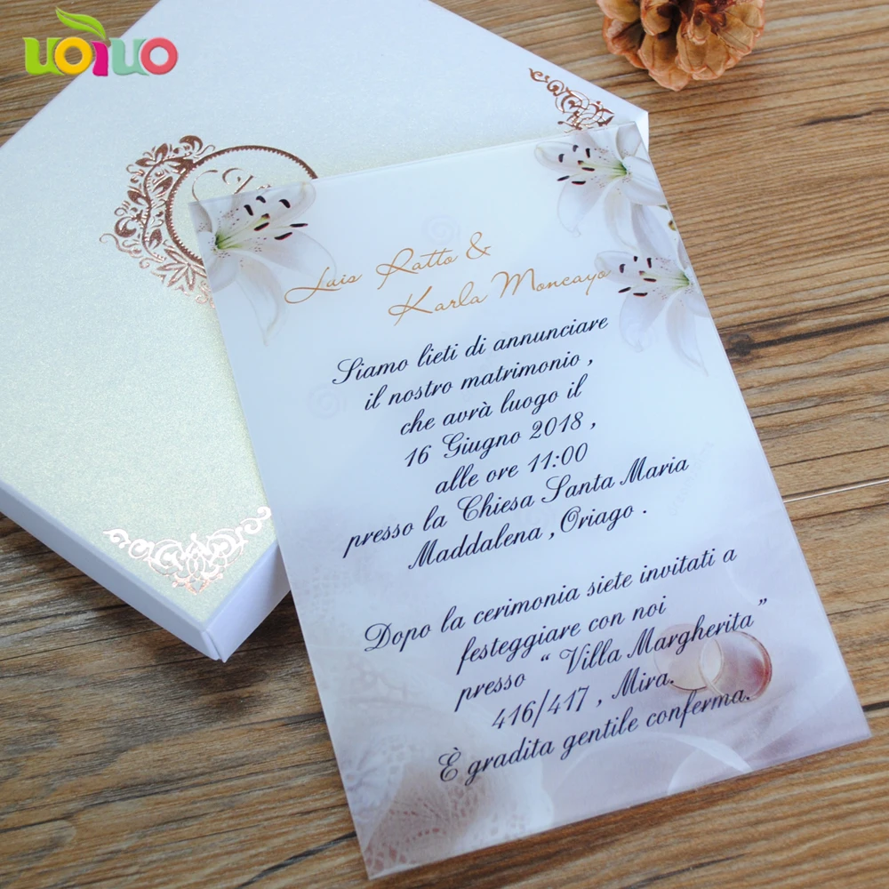 Прозрачная акриловая Свадебная пригласительная открытка, заказ Печать приглашение на день рождения с конвертом