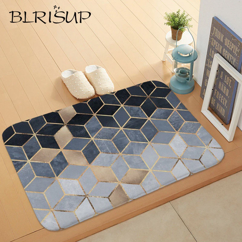 BLRISUP креативный геометрический Коврик для двери, современный Противоскользящий пылезащитный коврик для спальни, ванной комнаты, коврик для кухни, коврик для входной двери