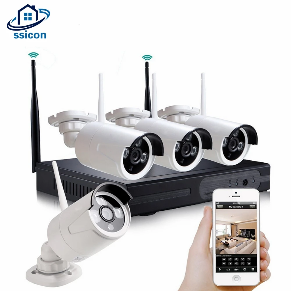 

SSICON 4CH 960P Waterproof Outdoor Wireless Camera Kit 1.3MP 20M IR Distance Bullet Wifi Security Camera System Plug And Play