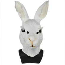 Реалистичная резиновая маска для животных, белый кролик, заяц, кот, дикое животное, карнавальный костюм, экологически чистая Нетоксичная латексная маска HQ