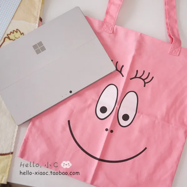 Barbapapa мультфильм рисунок рюкзаки розовый прекрасный чистый хлопок тонкий холст рюкзак путешествия рюкзак для девочек Дети gitfs