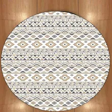 Else Brown Geometric Vintage azulejos gris bohemio estampado 3d antideslizante Back alfombras redondas alfombra de área para salas de estar Baño