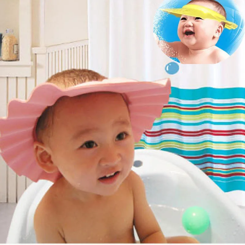 Adjustable Baby Shower Hat Baby Shampoo Cap Wash Hair Shield 1Pc Soft