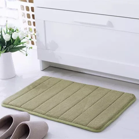 Простой нескользящий коврик для ванной Быстрый водопоглощение Удобный прочный коврик для ванной комнаты спальня кухня память хлопок коврик для ванной комнаты - Цвет: Green