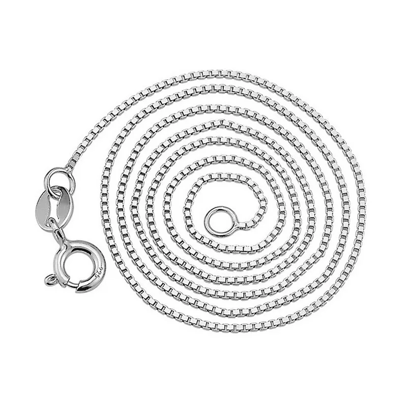 TJP 1mm Hot Sale Box Style Necklace Chain For Women Anniversary 925 Sterling Silver Chains