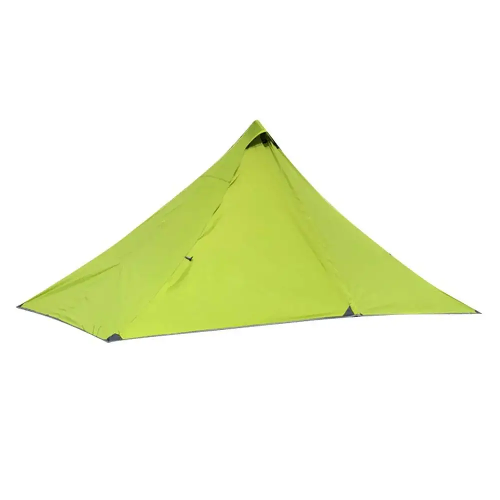 Альпинистская палатка двухслойная альпинистская Ультралегкая Пирамида палатка Кемпинг Треккинг полюс Водонепроницаемый Путешествия Пляж на открытом воздухе - Цвет: fly set green