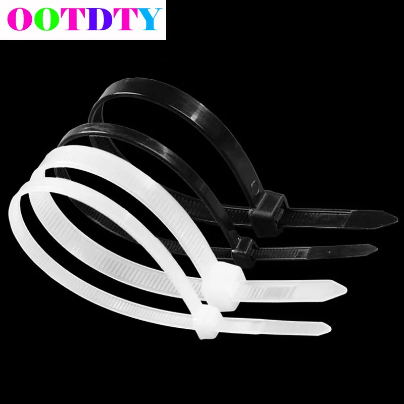 

250Pcs/bag 3*100 3*150 4*200 Self-Locking White BlACK Nylon Wire Cable Zip Ties Cable Tie MY26_35