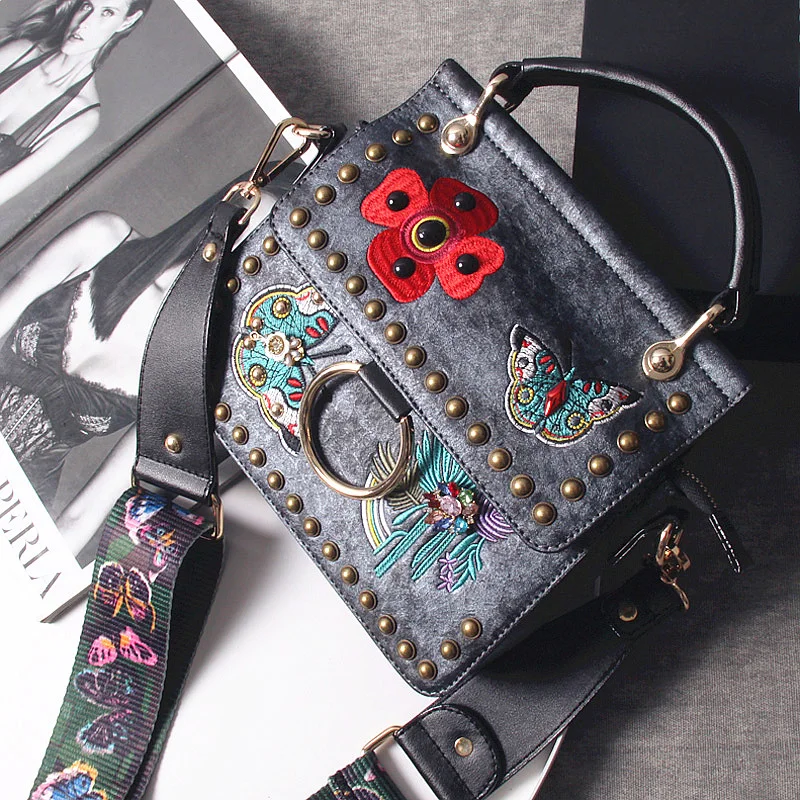 

2018 fashion Embroidery Women Handbag Travel Shoulder Bag Sac Femme Bolsos Female women Shoulder Messenger Bag Travel Bag