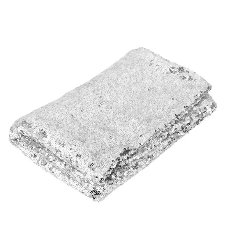 

Rectangular Sequin Tablecloth Table Cloth Wedding Party Banquet Decoration (Silver)