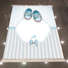 Else синий детские сапоги бело-голубые полосы 3d принт, микроволокно Нескользящие сзади моющиеся декоративные Kilim детская комната области ковры