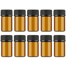 Aihogard 10 шт./лот 1 мл/2 мл/3 мл мини Янтарное стекло Эфирные масла реагенты многоразового образца бутылка коричневого стекла флаконы с крышкой