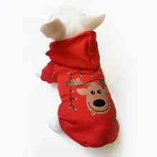 Pet Dog Christmas Clothes Puppy Sweaters Tree Pattern Costume Hoodie Outwear Thick Coat Apparel For Dogs S-XL