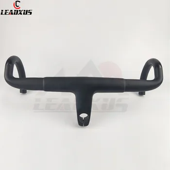 

LEADXUS HQIHB01 Integrated Carbon Handlebar Road Bike Handlebar Road Bicycle Handlebar 380/400/420/440mm Stem 80/90/100/110/120