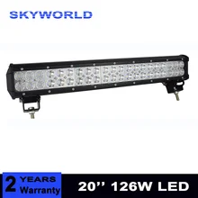 20 Polegadas 126 W Feixe Local Inundação Combinação Levou Barras de Luz para o Trabalho condução Offroad Barco Carro Caminhão Trator 4×4 SUV ATV 12 V 24 V