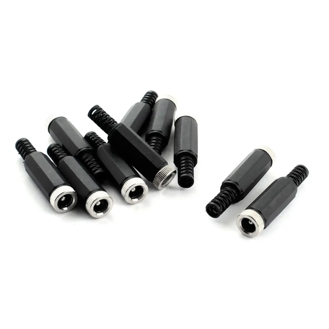 UXCELL 10Pcs 5.5Mm X 2.5Mm Solderable Type Plastic Housing Power Inline Male Plug Connector Black |