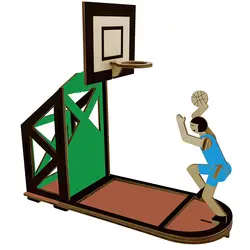 Баскетбол деревянная подставка для ручек diy сборки канцелярские игрушки для детей сделать исследование интересные модели сделать sklejania
