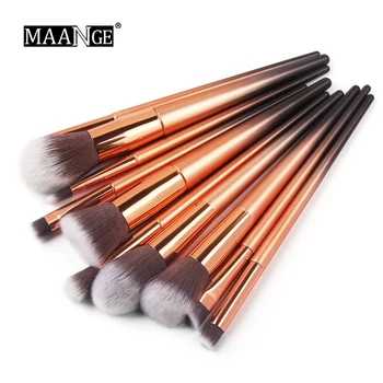 

MAANGE 10pcs Makeup Brushes Set Makeup Contour Blush Foundation Powder Eyeshadow Brush Set Gradually Changing Color Brush Handle
