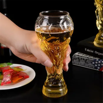 

450ML Creative Glass Cup Bar Crystal Water Whiskey Wine trophy Drinking The Football Design Glass Wine Beer Cup goblet