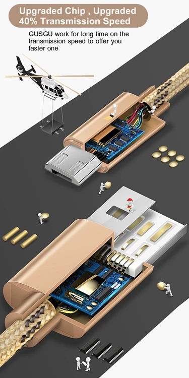 Micro USB кабель 2.1A нейлон Быстрая зарядка USB кабель для передачи данных для samsung Xiaomi LG планшет Android мобильный телефон usb зарядный шнур