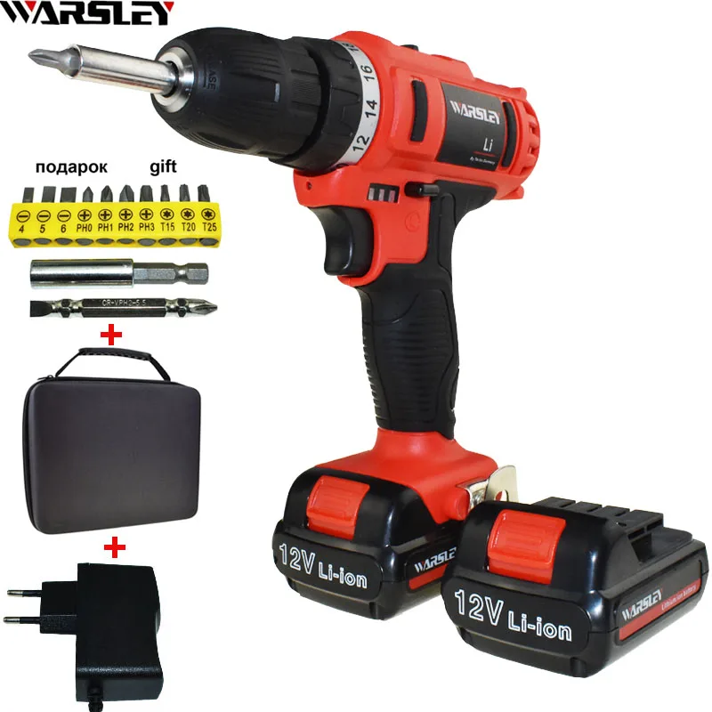 

12V Electric Screwdriver Power Tools Battery Drill Cordless Drill Electric Drill Electric Tools Mini Electric Drilling Eu Plug