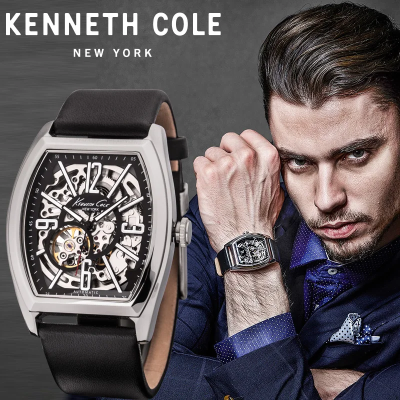 Kenneth Cole Uomo Tonneau Orologio Meccanico Cinturino In Pelle Water  Resistant Orologi Elegante See through Orologi da Uomo KC1750|watch  elegant|watch mechanicalwatch men - AliExpress