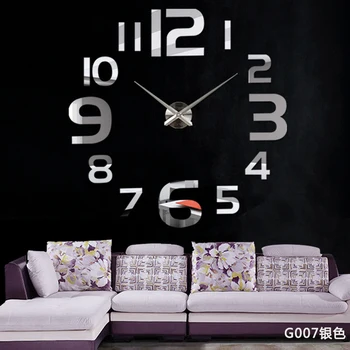 

Acrylic digital wall clock large home decoration living room wall innovation saving silent Modern Nordic personality wall clock