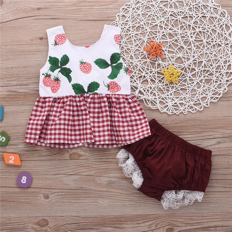 

Cukoe Baby Girls Clothes Sets Camisole Skirt+Shorts for Newborn 0-24Month Toddler Children Clothes 2PCS Floral Print Clothing