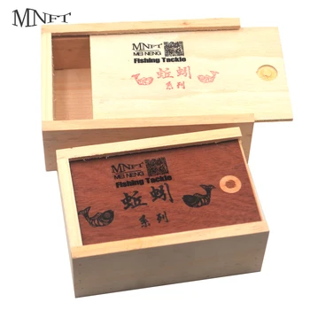 

MNFT 2Pcs Handmade Moonlight Live Worms Wooden Boxs Fishing Lure Bait Wooden Box Size L M S
