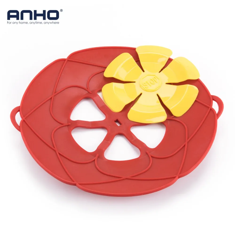

ANHO Kitchen Gadgets Silicone Lid Spill Cover Stopper For Pot Pan Cooking Tool Heat-resistant Steam Flower Cookware Accessories