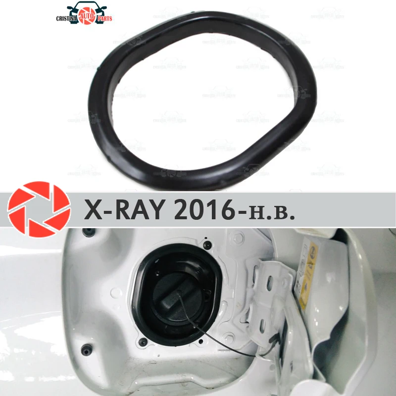 Online Cubierta en la escotilla de apertura combustible para Lada x ray 2016 Accesorios de ajuste protección de estilo de coche decoración cuello de relleno