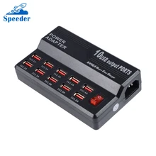 10 Uscite USB Fast Charger Adattatore di Alimentazione Con Cavo di Alimentazione Separato Supporta 1-10 Dispositivi USB Contemporaneamente lo Ricarica
