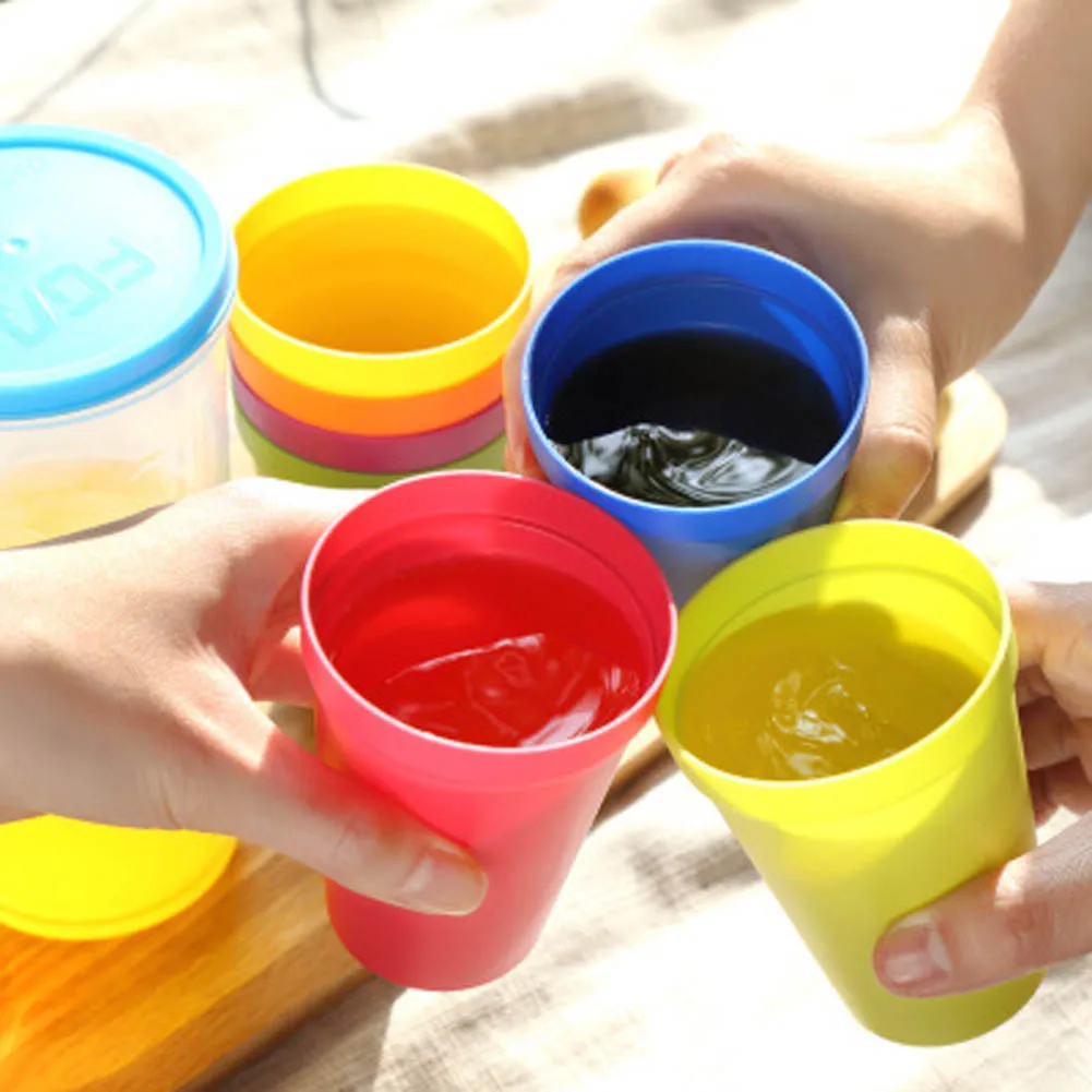 7 шт./компл. 7 цветов портативный Радужный костюм чашка для Пикника Туризма Пластиковые чашки кофе чашки для дома цвет случайный