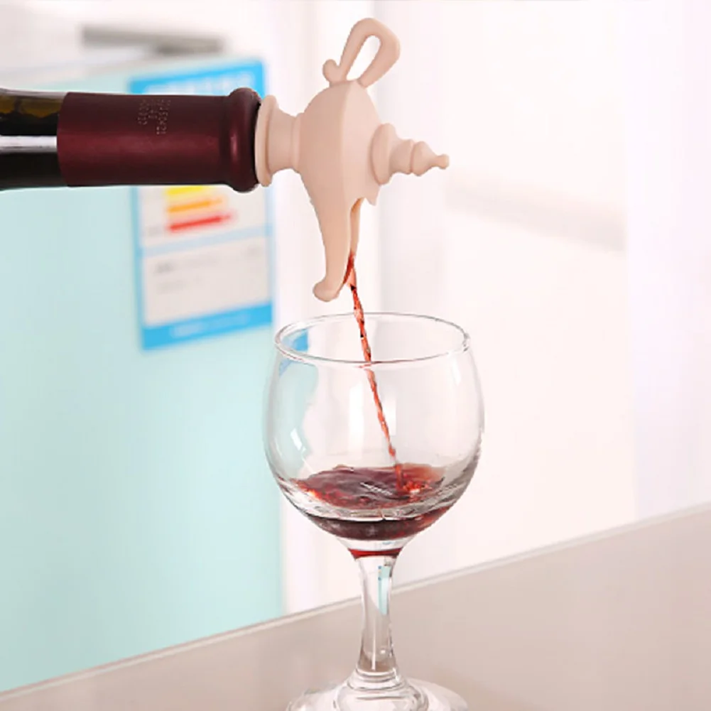 Cute Spiral Style Silicone Wine Stopper Leakproof Dust Cover Sealed