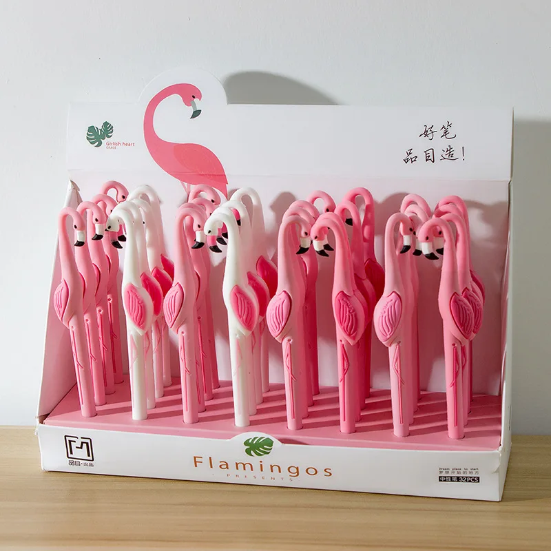 Гелевая ручка Kawaii flamingo креативная силиконовая черного цвета с рисунком 0 5 мм