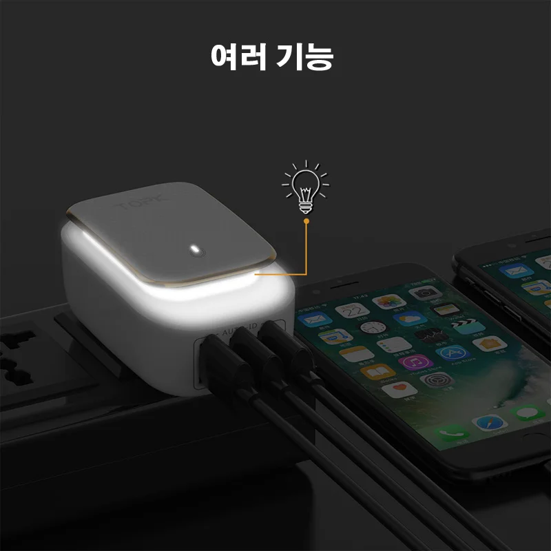 TOPK L Power 4 портовый EU/US/UK/AU штекер 22 Вт USB зарядное устройство Светодиодная лампа
