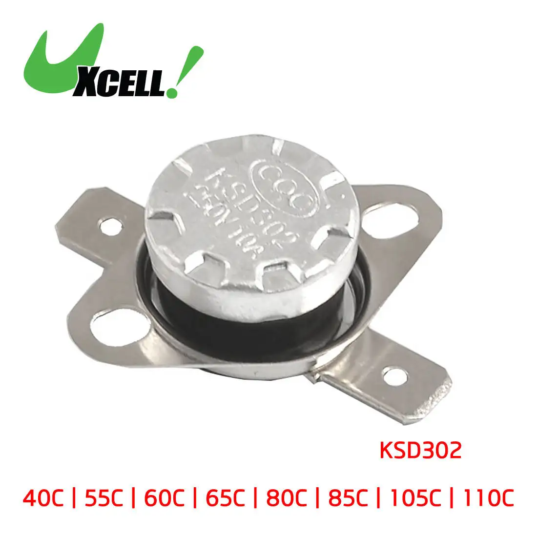 uxcell KSD9700 Thermostat 80℃ Normally Open Temperature Switch N.O 5A Thermal Switch Bimetal Temperature Controller 2pcs