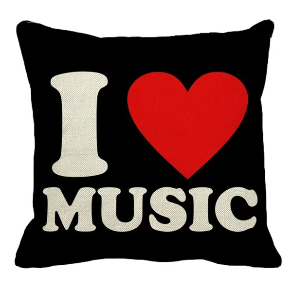 XUNYU I love Rock love Music льняная декоративная наволочка, наволочка для дивана, Наволочка на талию XL042 - Цвет: 6