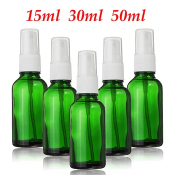 

1PCS Green Glass Empty Perfume Spray Bottle 15ml 30ml 50ml Fine Mist Atomizer Refillable Bottles Vial For Essential Oil Cosmetic