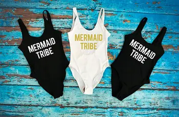 

customize glitter wedding Mermaid Tribe bikinis Bathing Suits Honeymoon Bachelorette Swimwear Swimsuit Bridesmaid gifts
