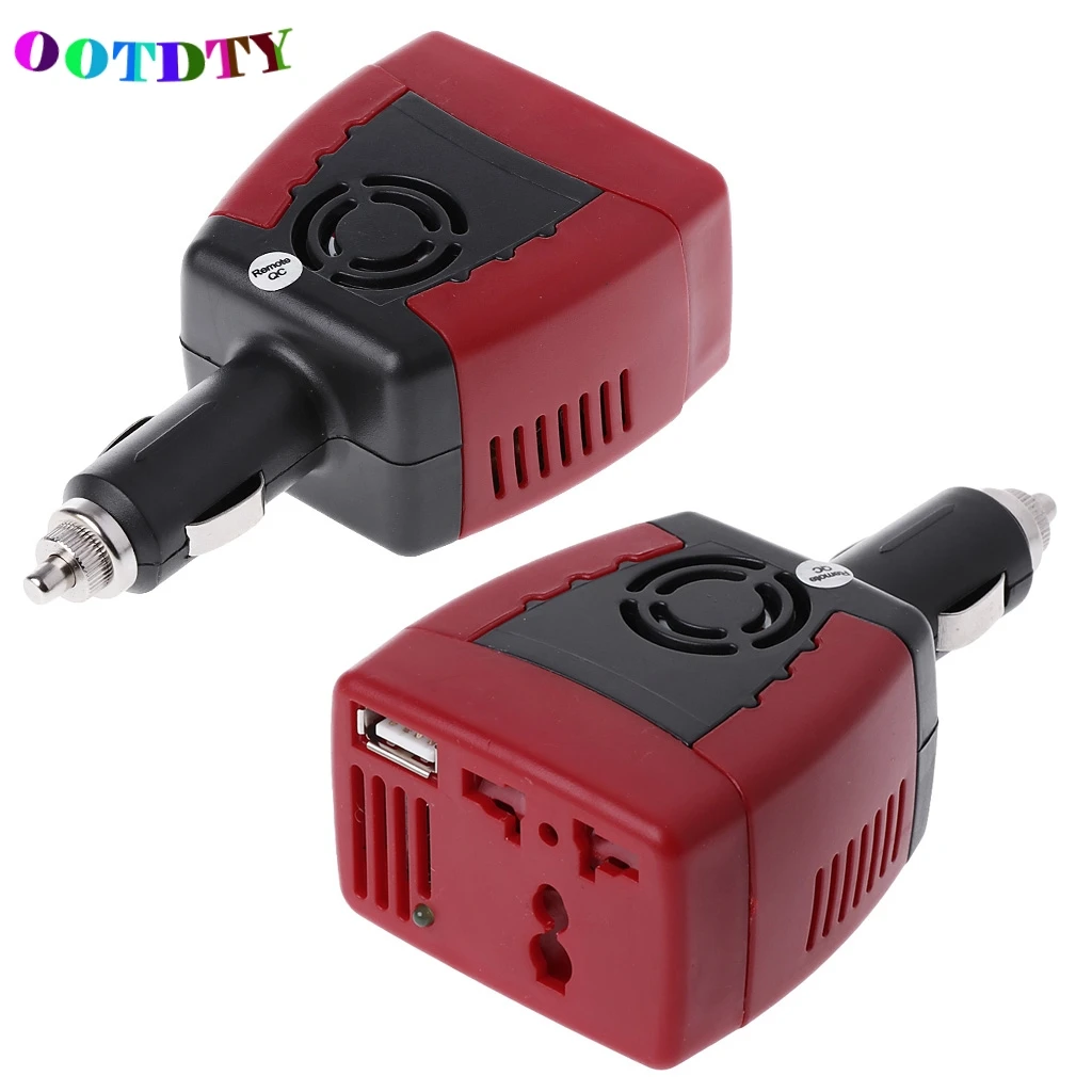 

OOTDTY Practical Car Power Inverter Charger Adapter 12V DC To 110/220V AC+USB 5V 150W